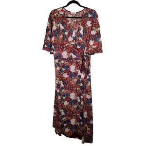 Kindom Floral Side Tie Midi Dress Women's XL